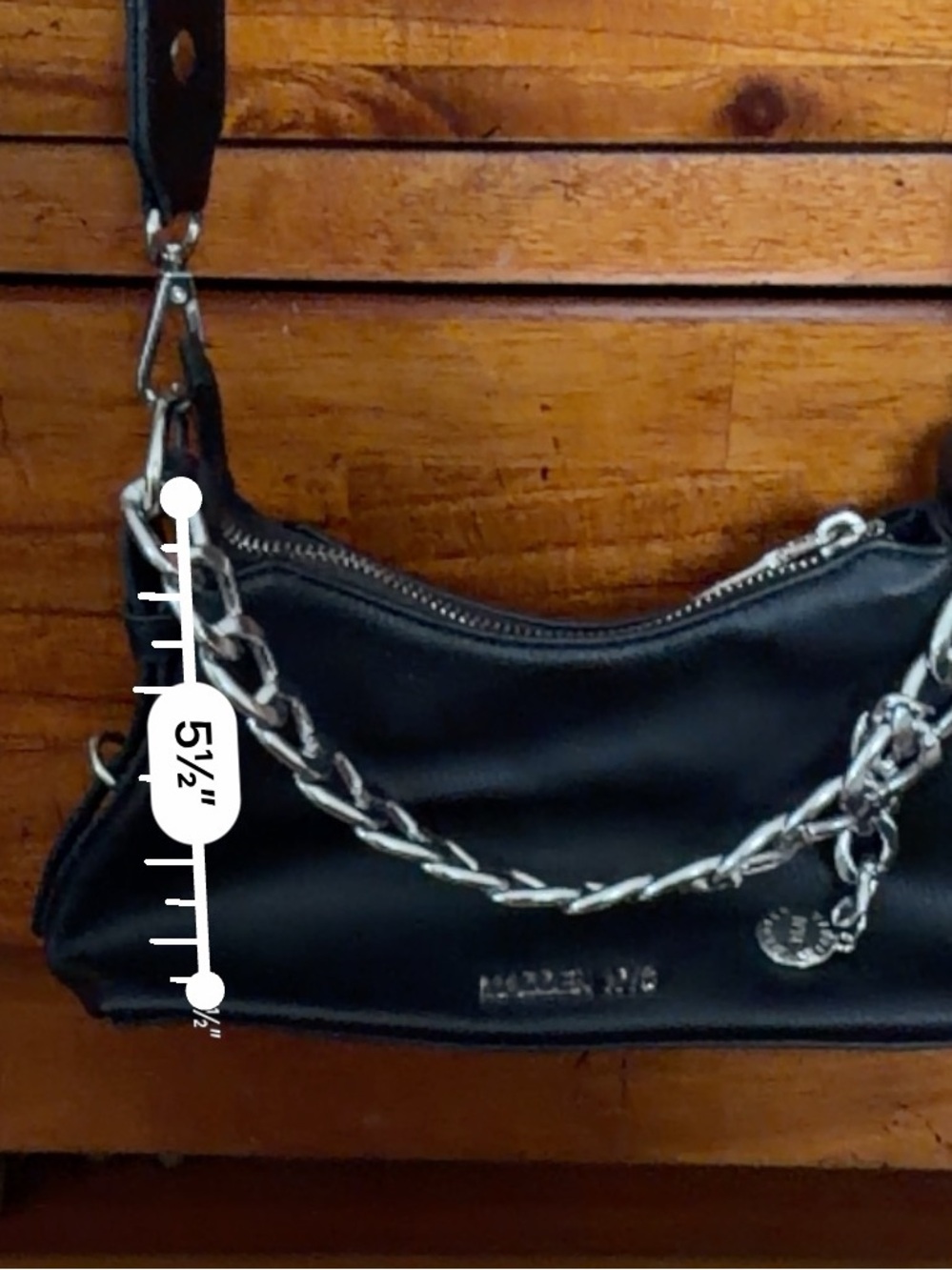 3/$25 🖤 Madden NYC Black Shoulder Bag with Chain - Picture 4 of 11